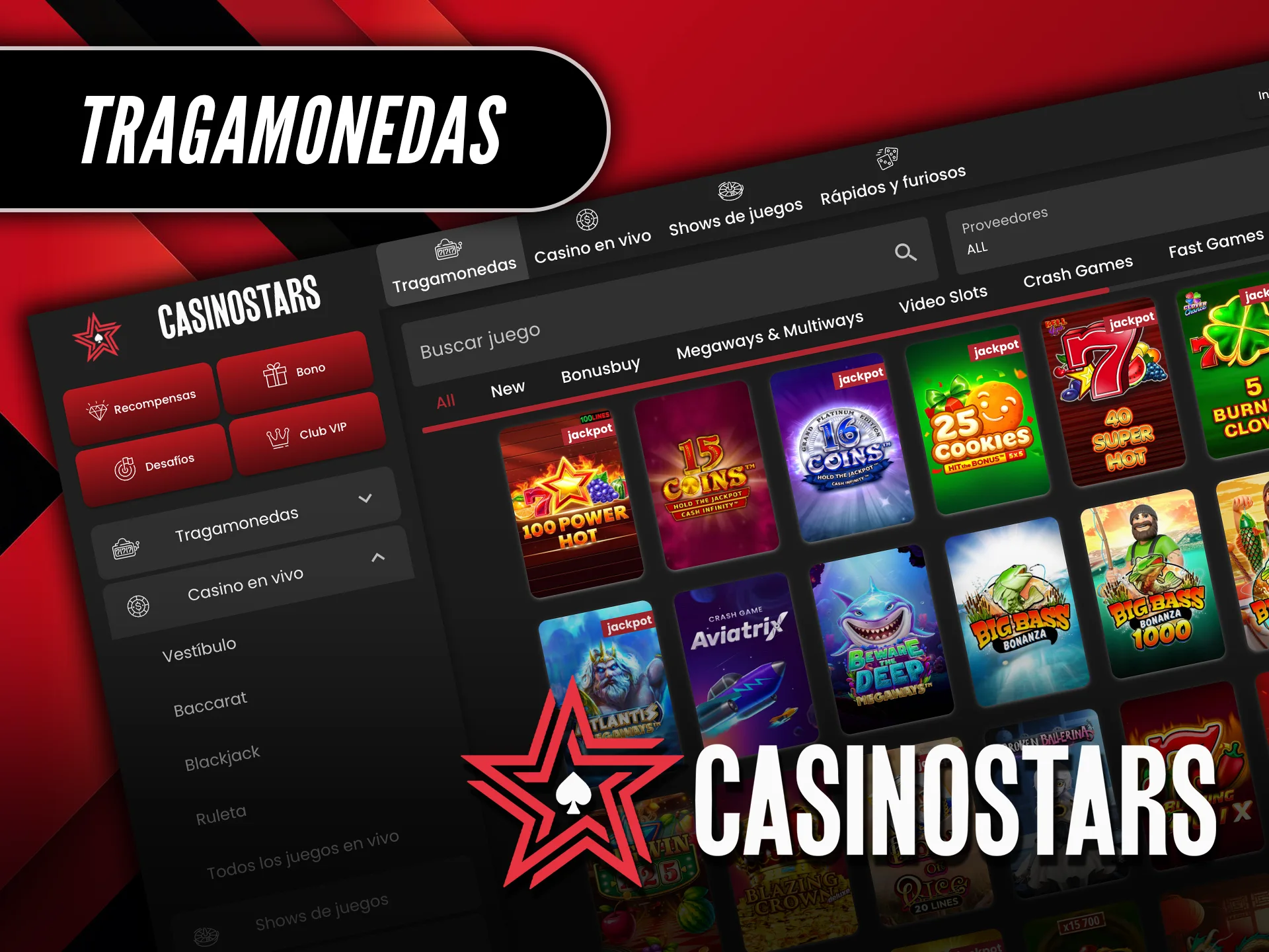 Gira y gana con las tragamonedas de Casinostars.