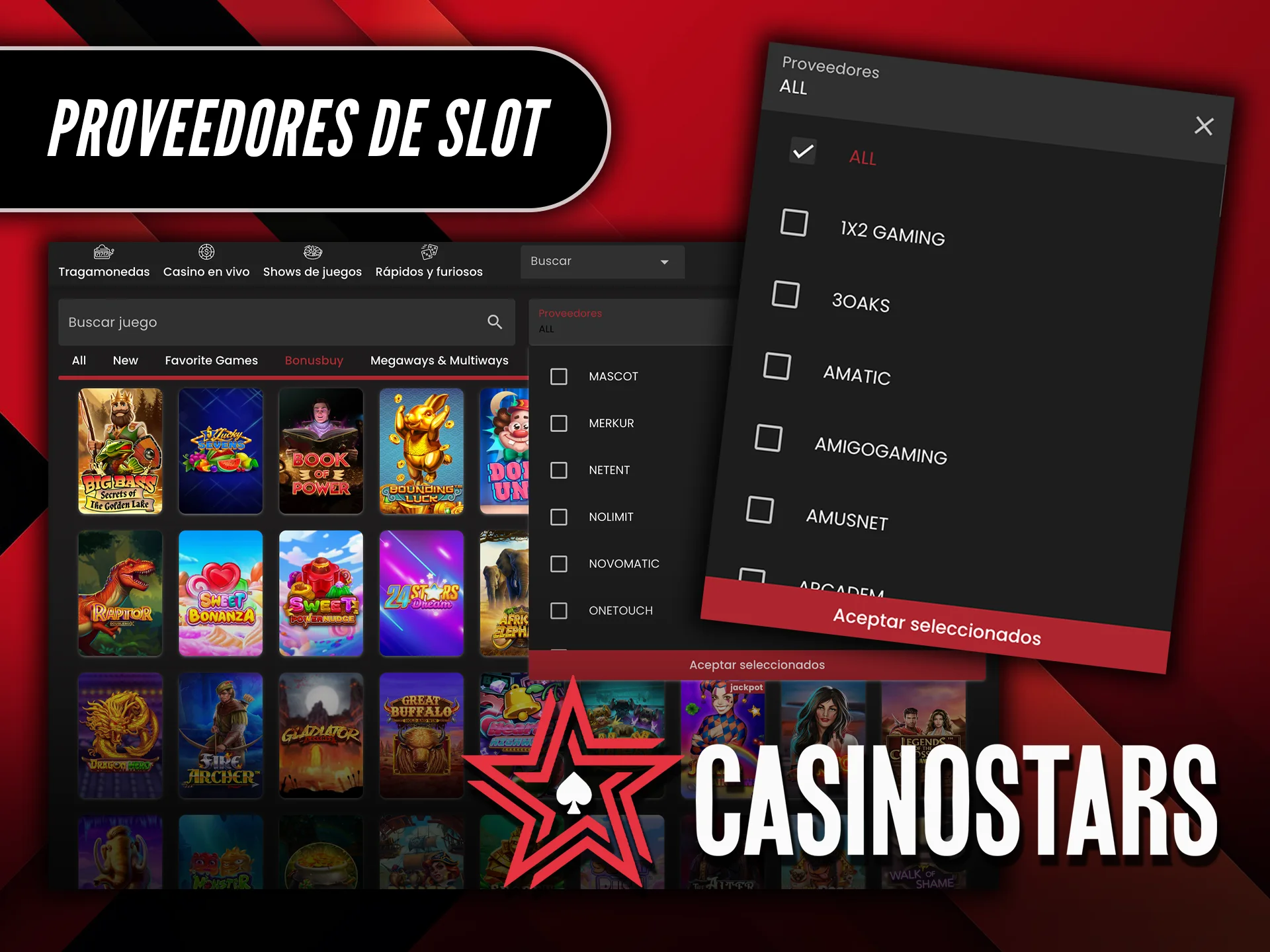 Descubre los proveedores de slots más destacados en Casinostars.