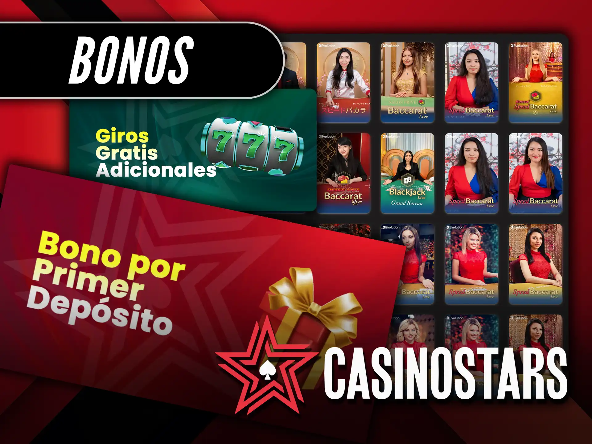 Reclama los Bonos actuales especiales para el Baccarat en vivo en Casino Stars.