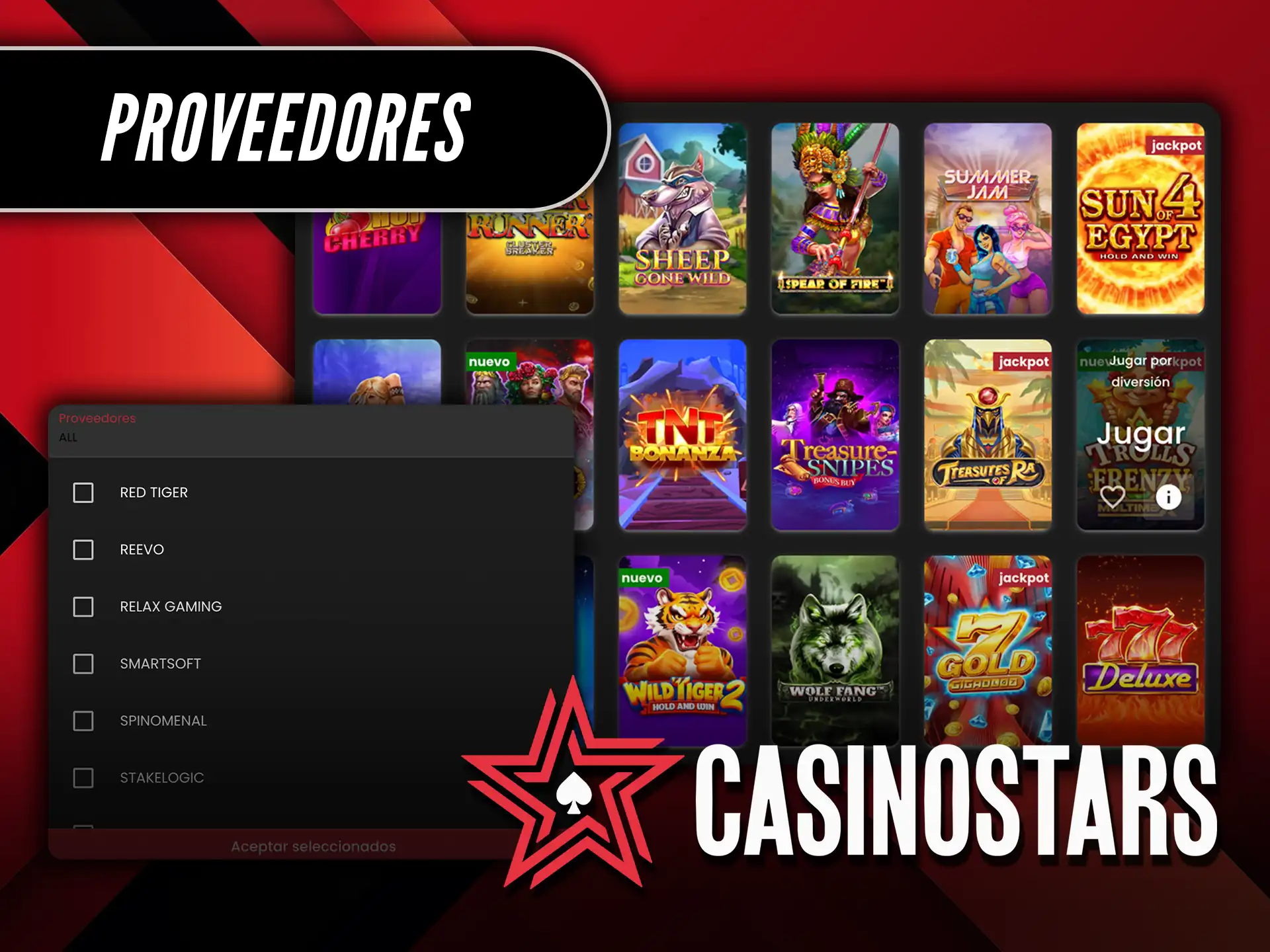 Descubre los Proveedores que ofrecen la función Compra de Bono en Casino Stars.